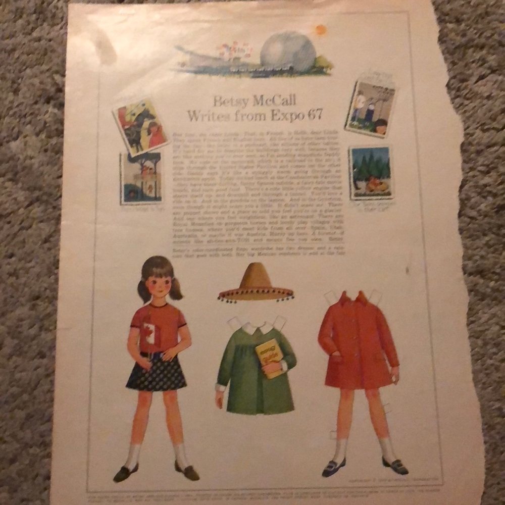 Betsy McCall 1967 paper doll